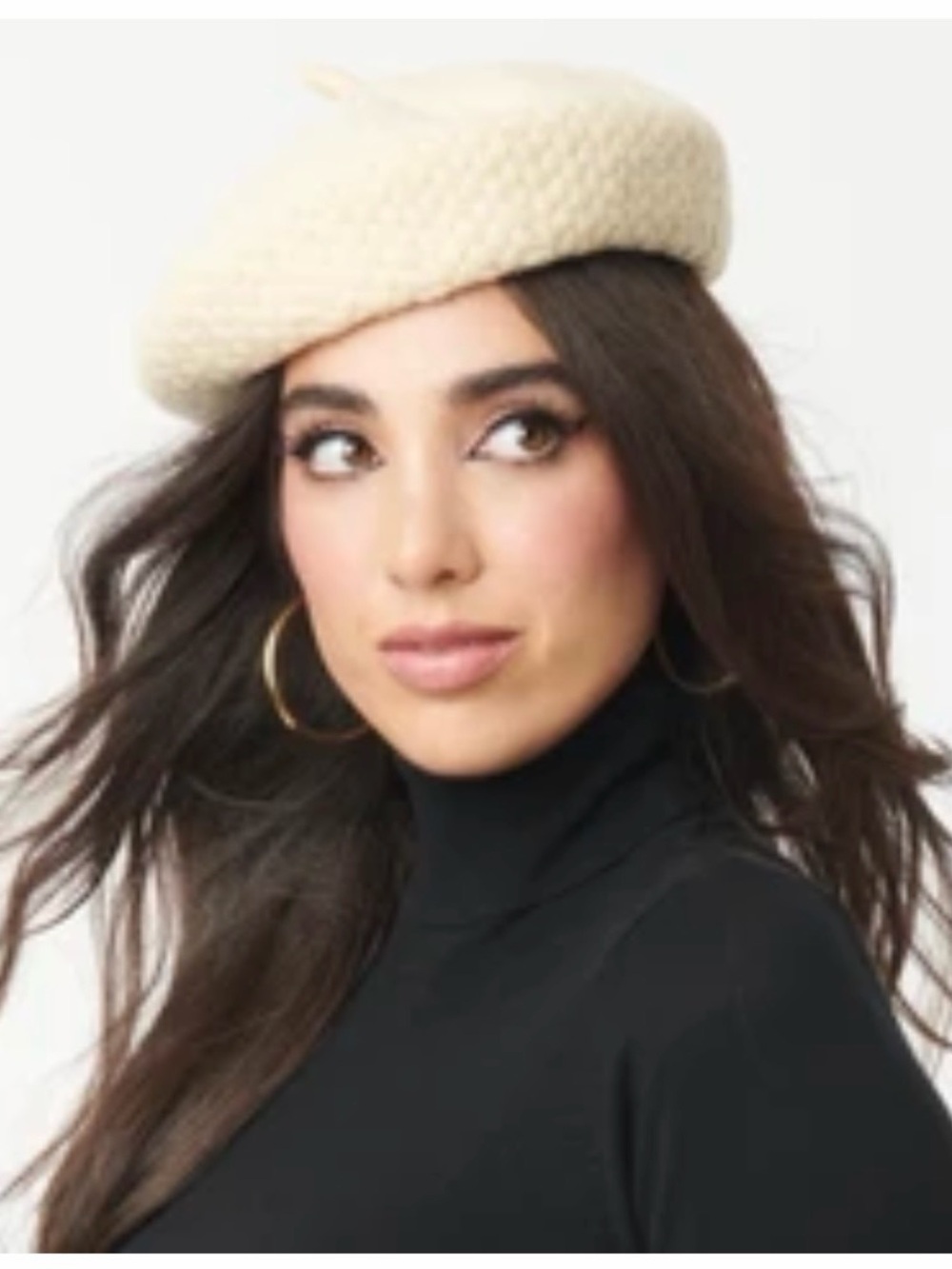 Unique Vintage Cream Basketweave Adieu Beret